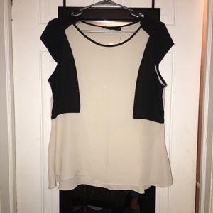 Cream and black blouse